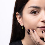 Clover Jade Blossom – Gold Vermeil Earrings with White Jade Clover Studs and Green Jade Drops