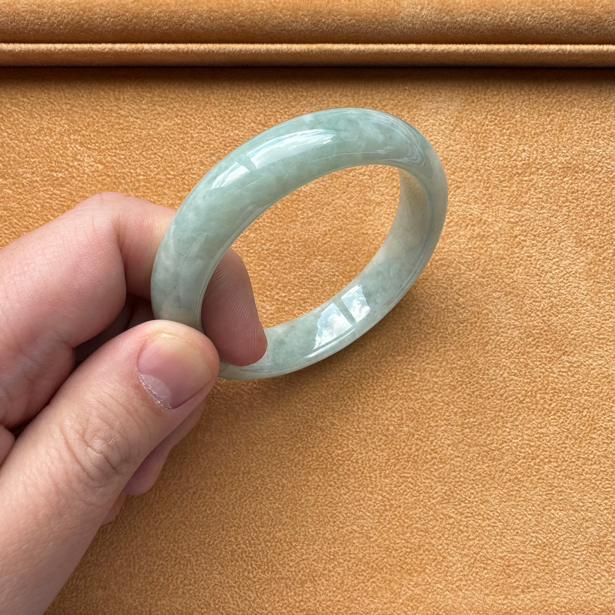 58.2mm Light Green Jade Bangle Bracelet