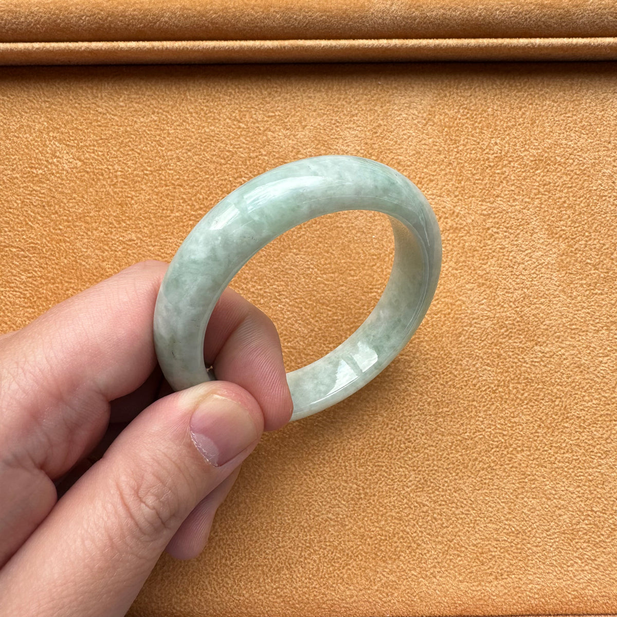 54.5mm Green Jade Bangle Bracelet