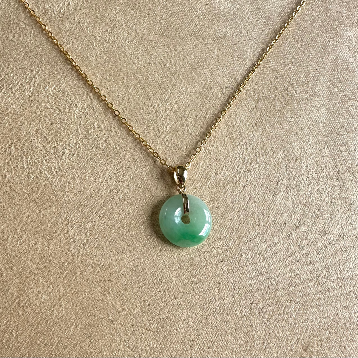 Kandy Donut Classic Petite Jade Pendant - Light Green & Apple Green