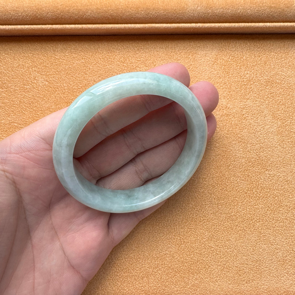 57.3mm Pale Green Jade Bangle Bracelet