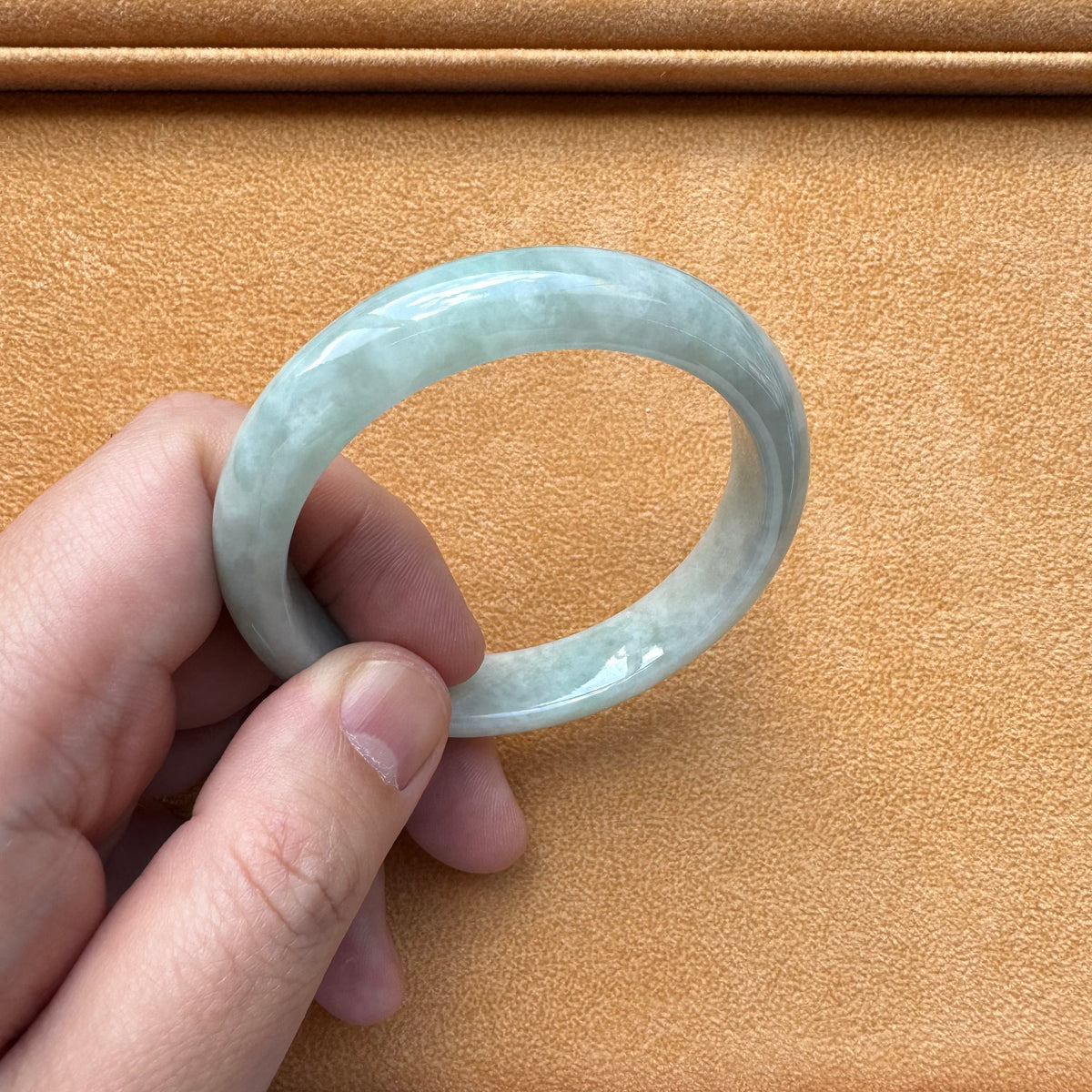 57.3mm Pale Green Jade Bangle Bracelet