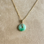 Kandy Donut Classic Petite Jade Pendant - Light Green & Apple Green