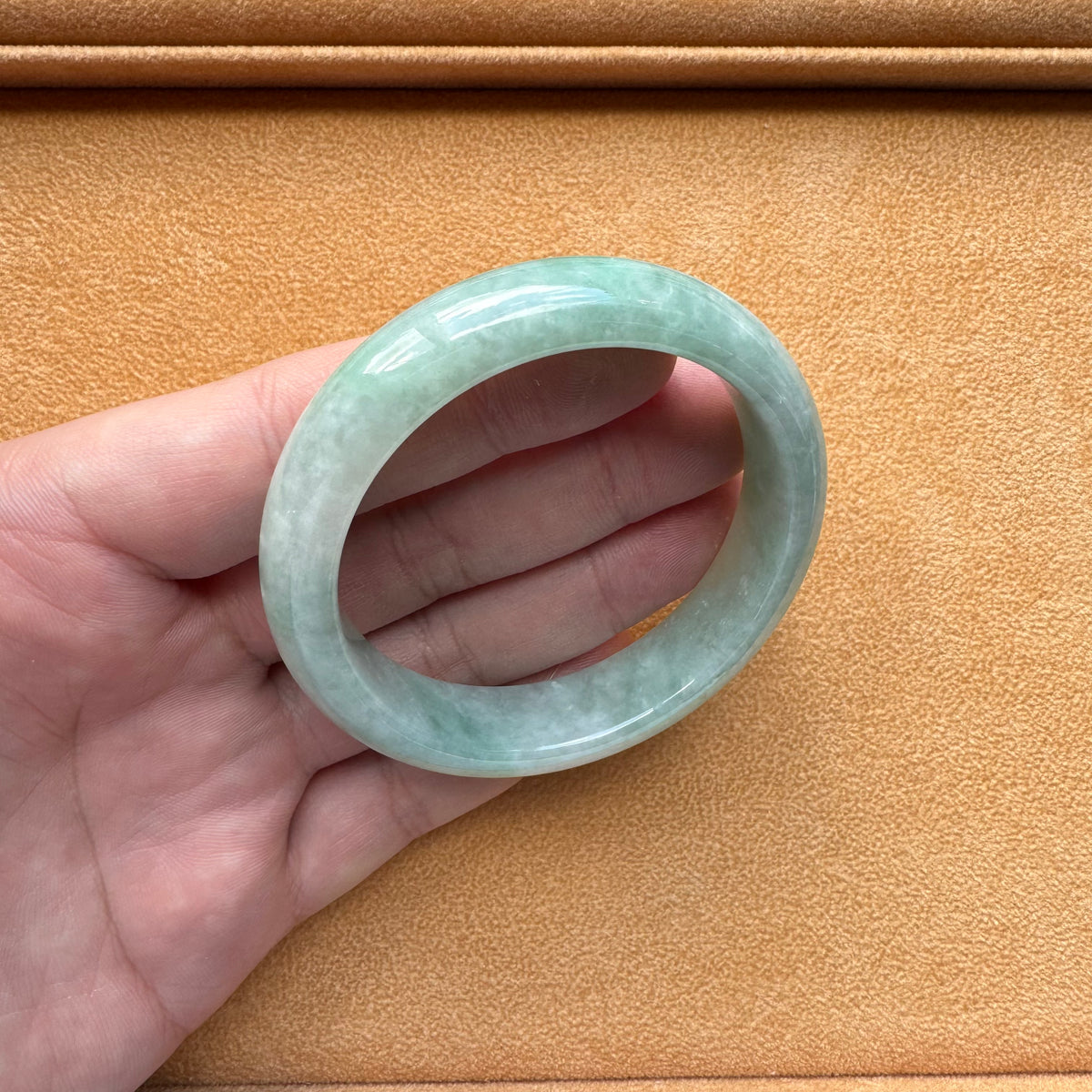 56.6mm Green Jade Bangle Bracelet