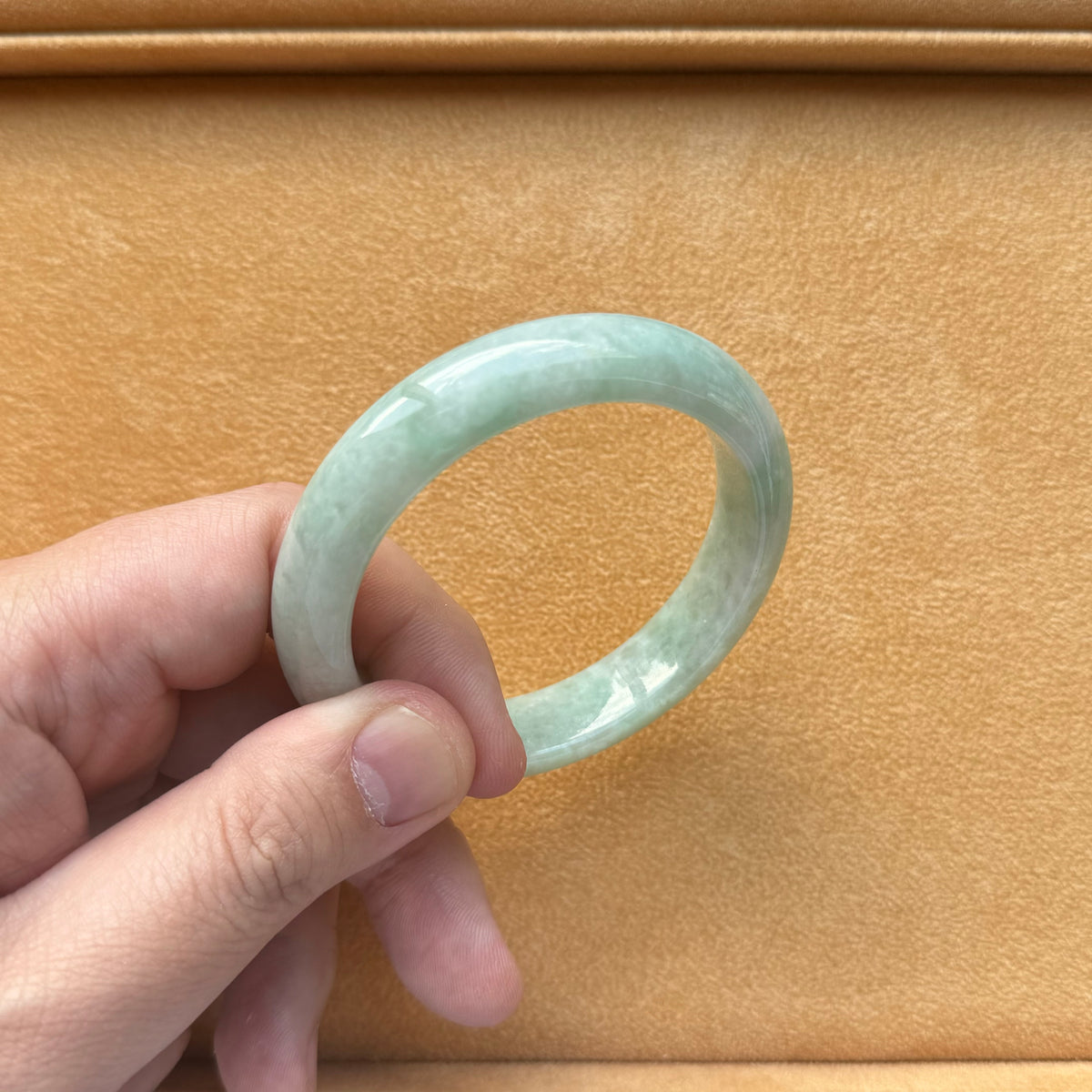 57.5mm Green Jade Bangle Bracelet