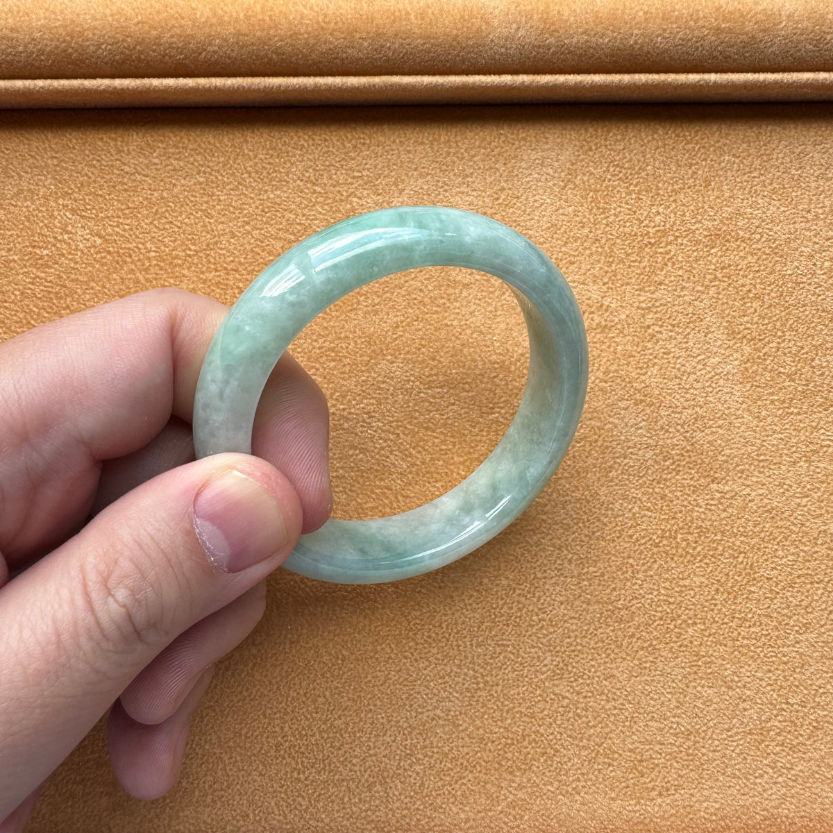 56.6mm Green Jade Bangle Bracelet