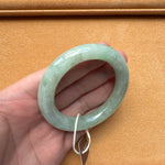 54.1mm Green with Apple Green Patch Jade Bangle Bracelet