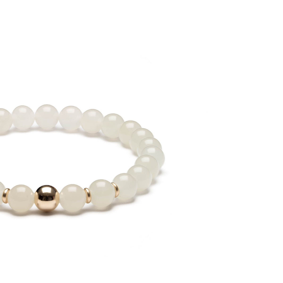 Graceful Spirit White Jade Bead Bracelet