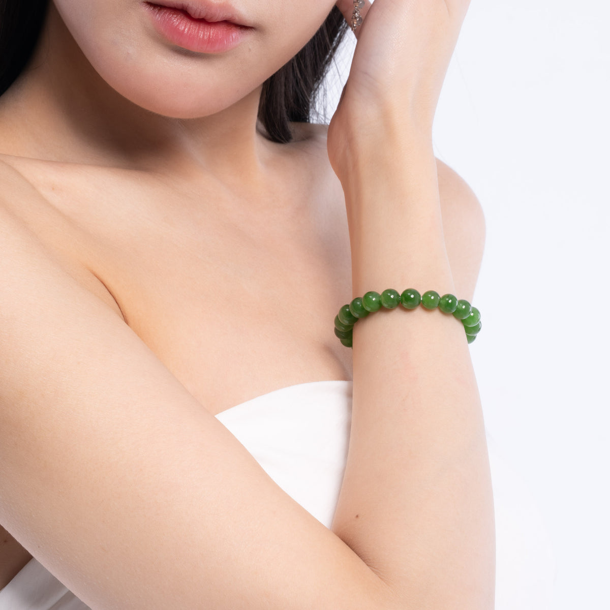 The Classic Bracelet with Green Nephrite Jade