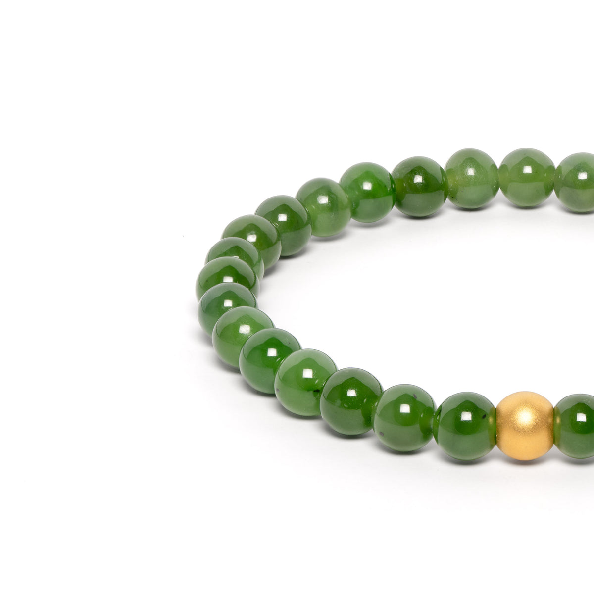 The Solitaire Bracelet with Green Hetian Nephrite Jade