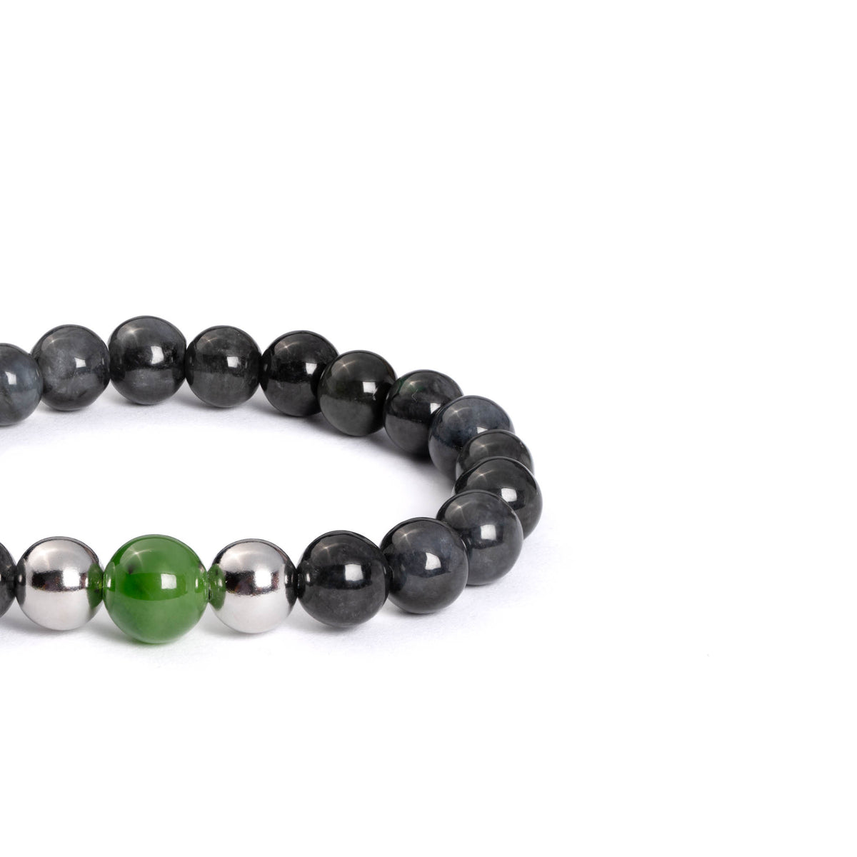 Guardian Touch Burmese Jadeite and Nephrite Bead Bracelet