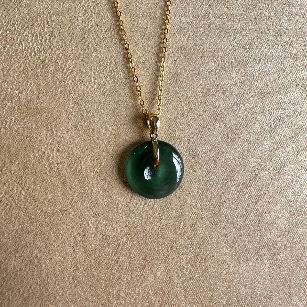 Kandy Disc Classic Jade Pendant - Icy Deep Green