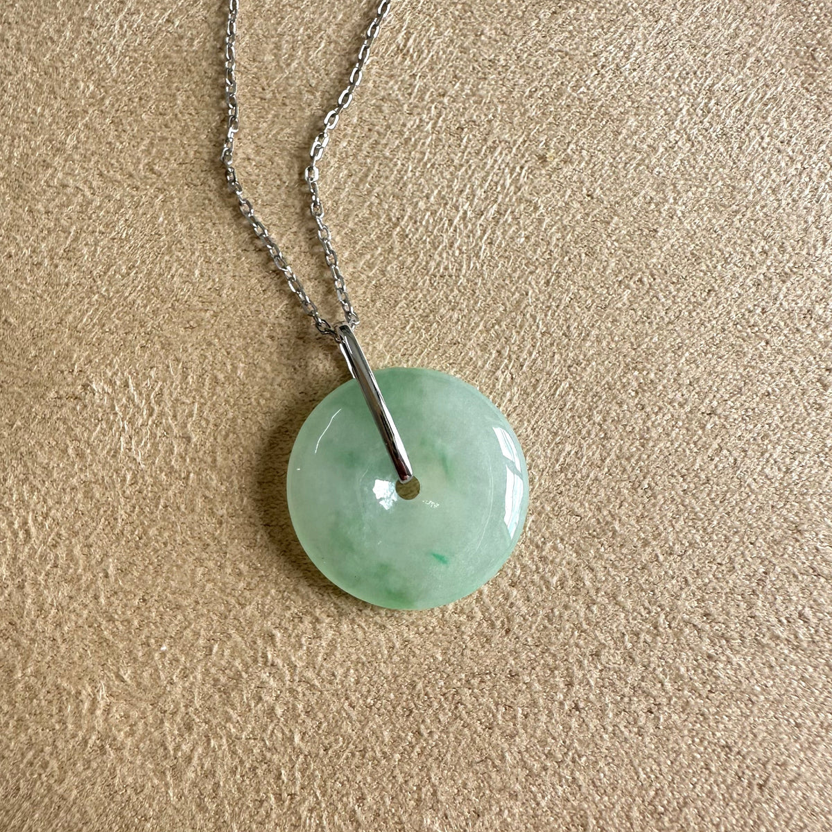 Kandy Disc Sleek Jade Pendant - Light Green