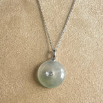 Kandy Donut Bare Diamond Jade Pendant - Icy White