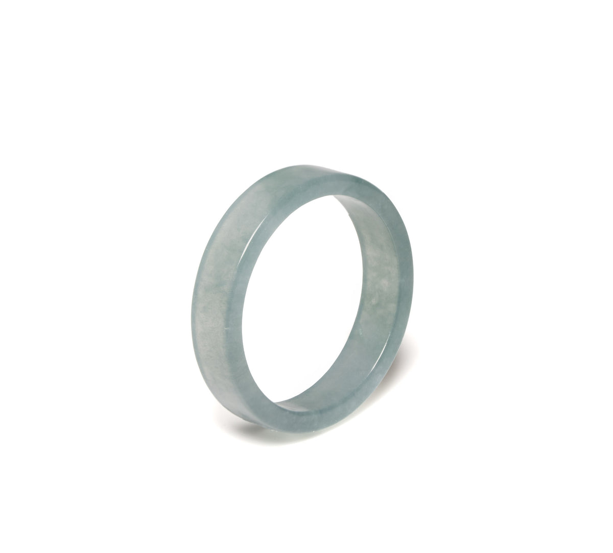Ideali Flat Green Jadeite Jade Ring