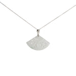 White Burmese Jade Fan Pendant