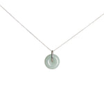 Kandy Disc Silver Jade Pendant - Green