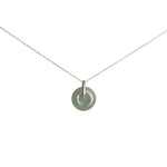 Kandy Disc Silver Jade Pendant - Green