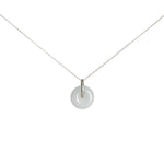 Kandy Disc Silver Jade Pendant - White