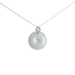 Large Burmese Jadeite Jade Ruyi Disc Pendant