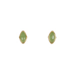 Jade Petal – Marquise Green Jade Stud Earrings in Gold Plated Sterling Silver