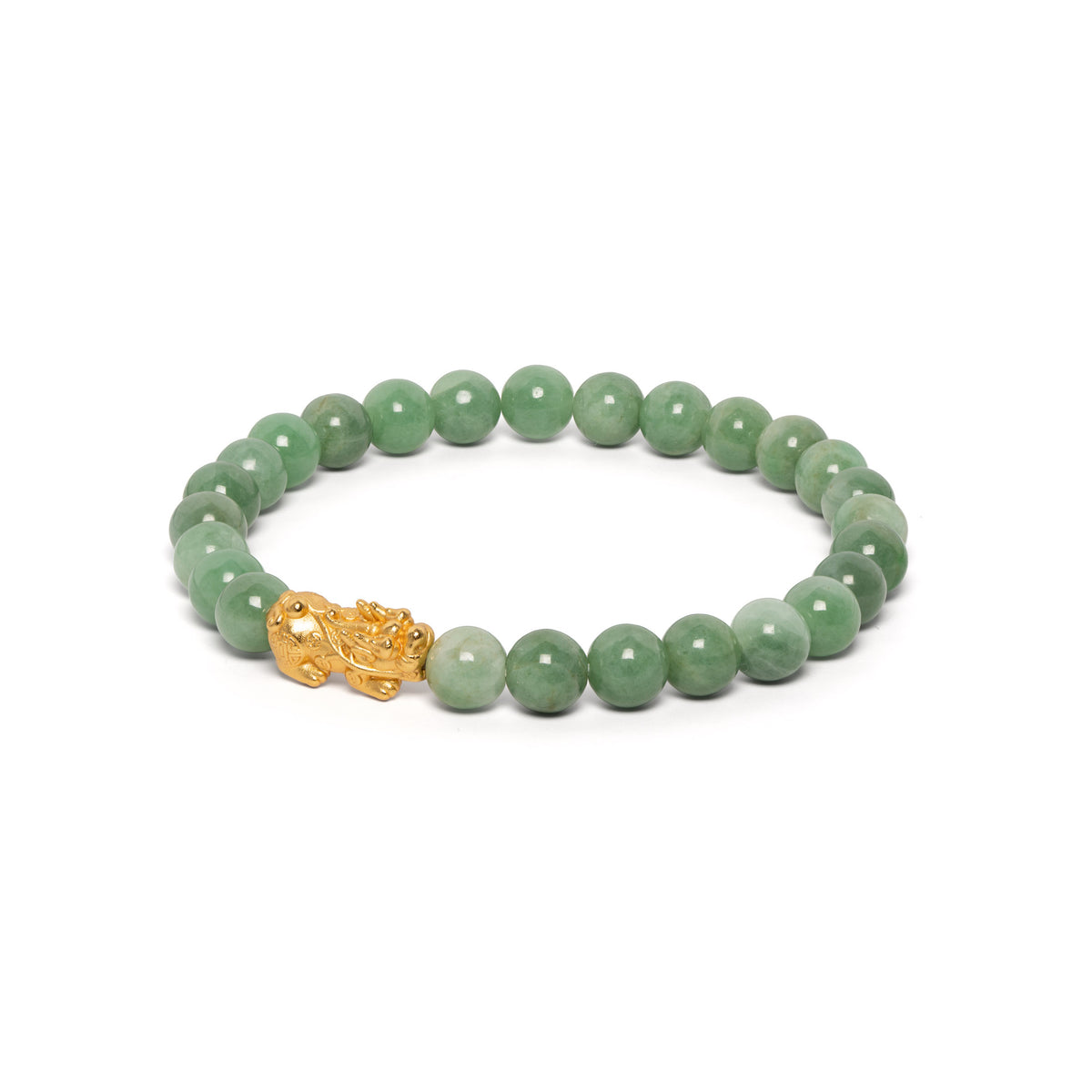 The Fortune Pixiu Bracelet with Misty Green Jadeite