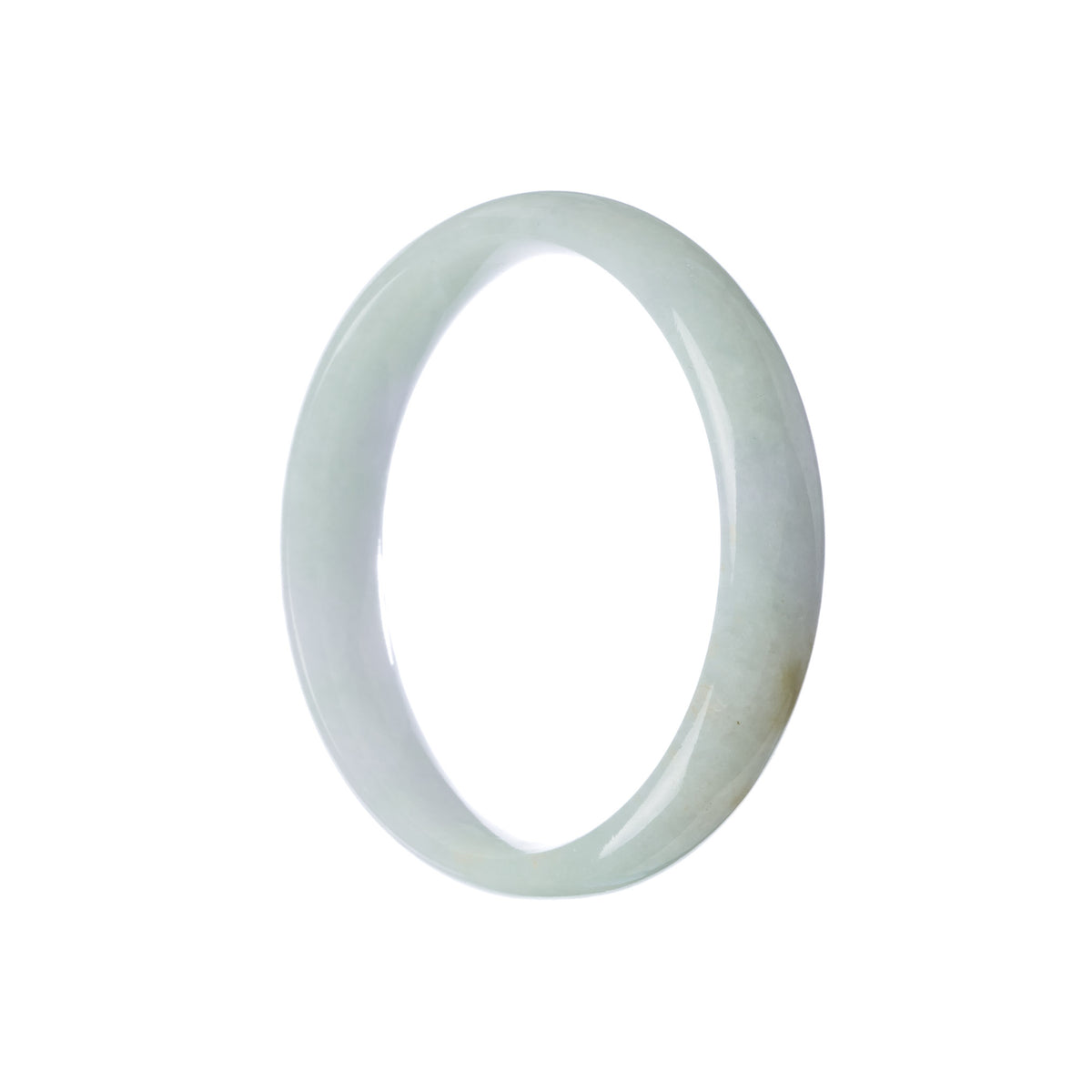 Genuine Natural White Jade Bangle - 56mm Half Moon