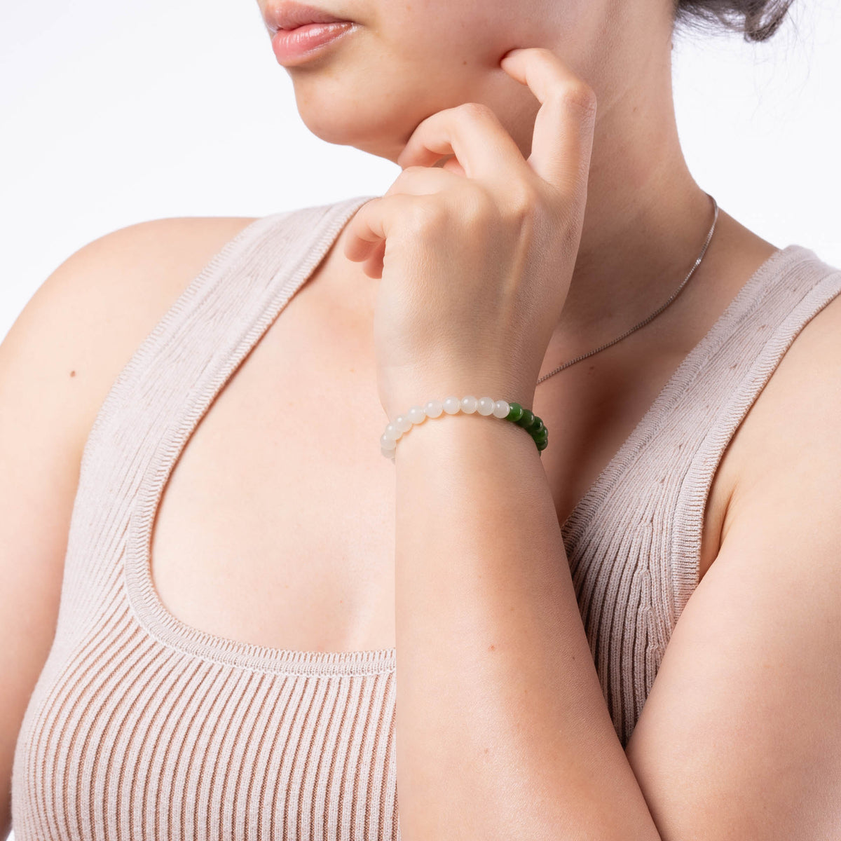 Sacred Balance Jade Bracelet with Natural Nephrite