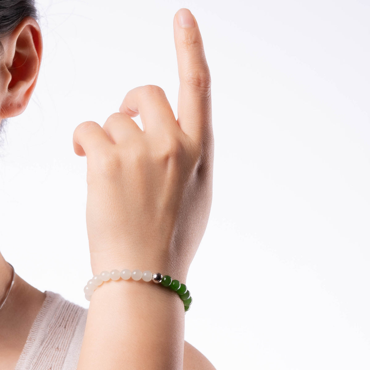 Sacred Balance Jade Bracelet with Natural Nephrite