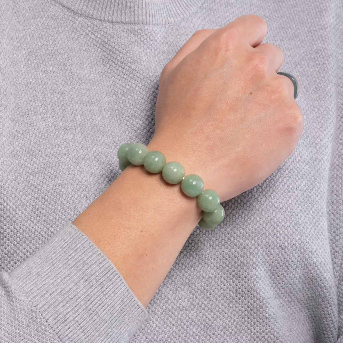 The Classic Bracelet with Sage Green Burmese Jadeite