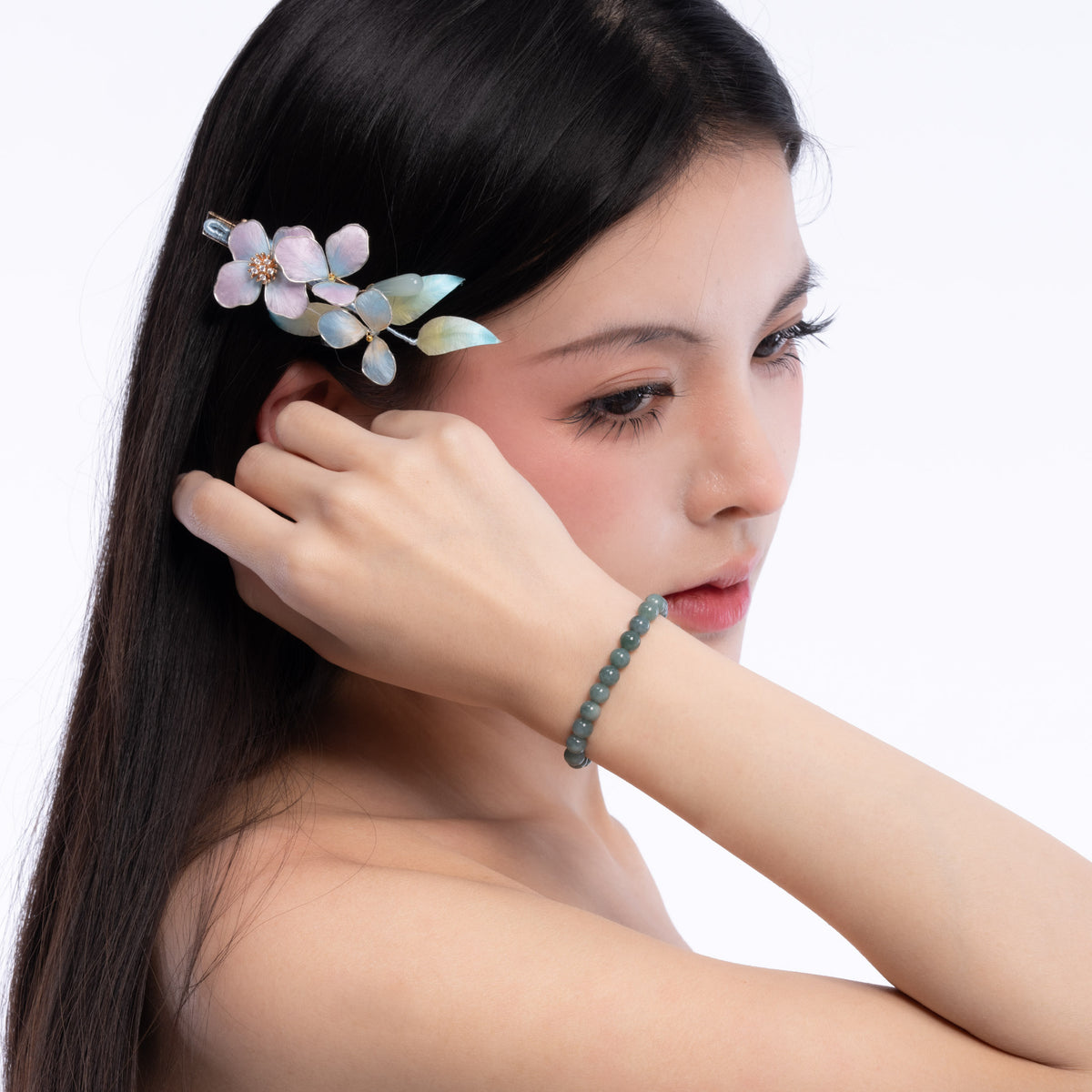 The Classic Bracelet with Sea Green Jadeite Jade