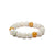 Three Colour Jade Bead Bracelet with Topaz - 10mm