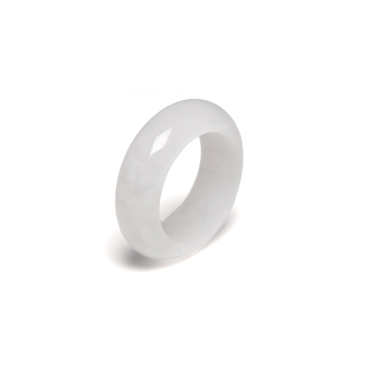 Tranquiliti Ring in White Burmese Jade