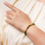 Double Fortune Pixiu Jade Bracelet with 999 Gold