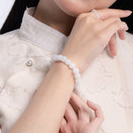The Classic Bracelet with White Burmese Jadeite Jade