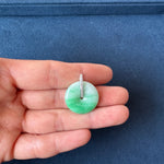 Jade Disc Pendant in 18K White Gold & Diamonds (PingAnKou)