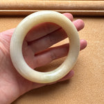 Real Pale Yellow Traditional Jade Bangle - 54mm Round