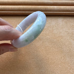 Genuine Natural Pale Lavender with Apple Green Jadeite Bracelet - 58mm Half Moon