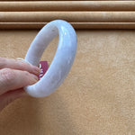 Genuine Natural Pale Lavender with Apple Green Jadeite Bracelet - 58mm Half Moon