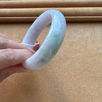 Genuine Natural Pale Lavender with Apple Green Jadeite Bracelet - 58mm Half Moon
