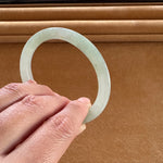 Genuine Natural Green Jadeite Jade Bangle - 57mm Oval
