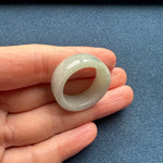 Authentic Pale Green and White Jade Band - US 9