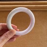 Genuine Grade A Lavender with Pale Green Traditional Jade Bangle Bracelet - 54mm Round