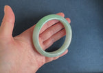 59.5mm Light Green with Apple Green Jade Bangle Bracelet