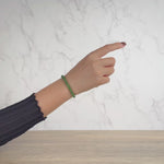 Green Nephrite Jade Bead Bracelet - 6mm