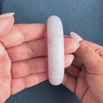 Genuine Grade A Lavender Burmese Jade Bangle Bracelet - 57mm Half Moon