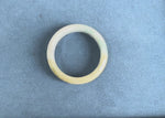 Genuine Untreated Grey with Brown Pattern Traditional Jade Bangle Bracelet - 55mm Half Moon