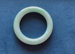 Genuine Grade A Light Green and Light Grey with Apple Green Stripes Jadeite Jade Bangle - 57mm Round
