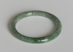 Genuine Grade A Green with imperial green Jadeite Jade Bangle - 57mm Petite Round