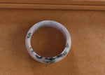 Certified Natural Lavender Flower Traditional Jade Bangle - 56mm Half Moon